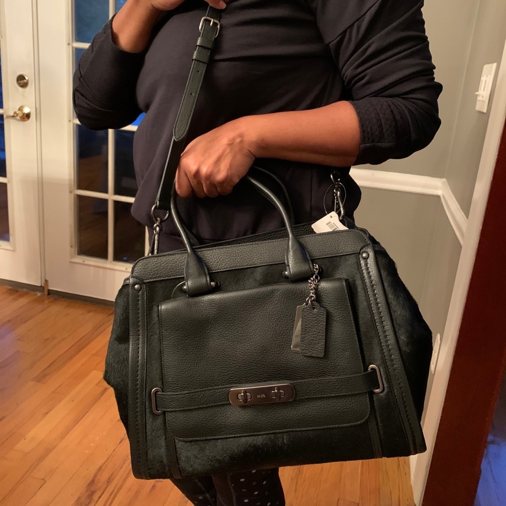 Authentic Cow Skin  Leather Coach bag